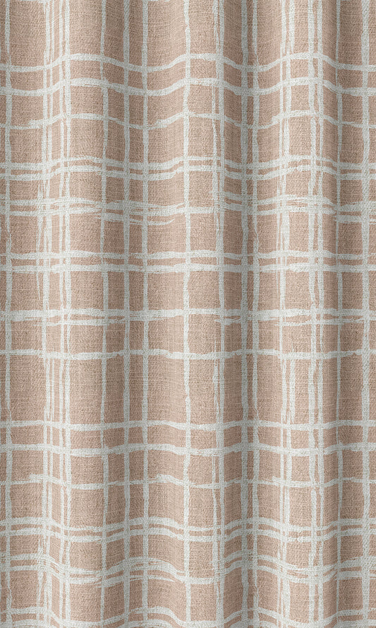 Abstract Print Home Décor Fabric Sample (Blush Pink/ White)