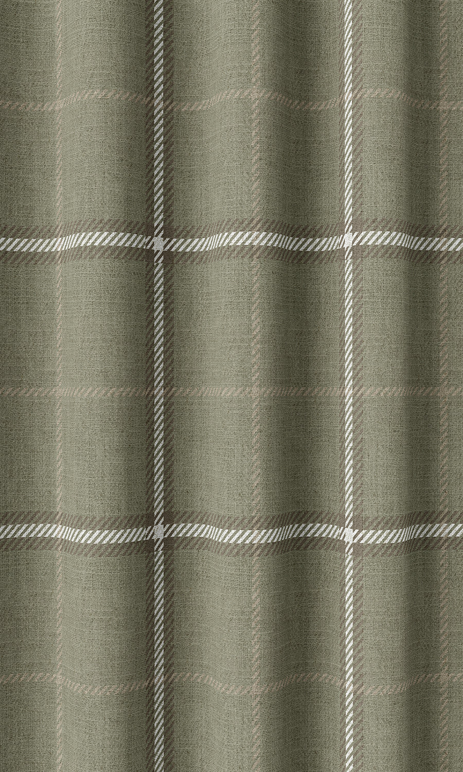 Check Patterned Home Décor Fabric Sample (Olive Green)