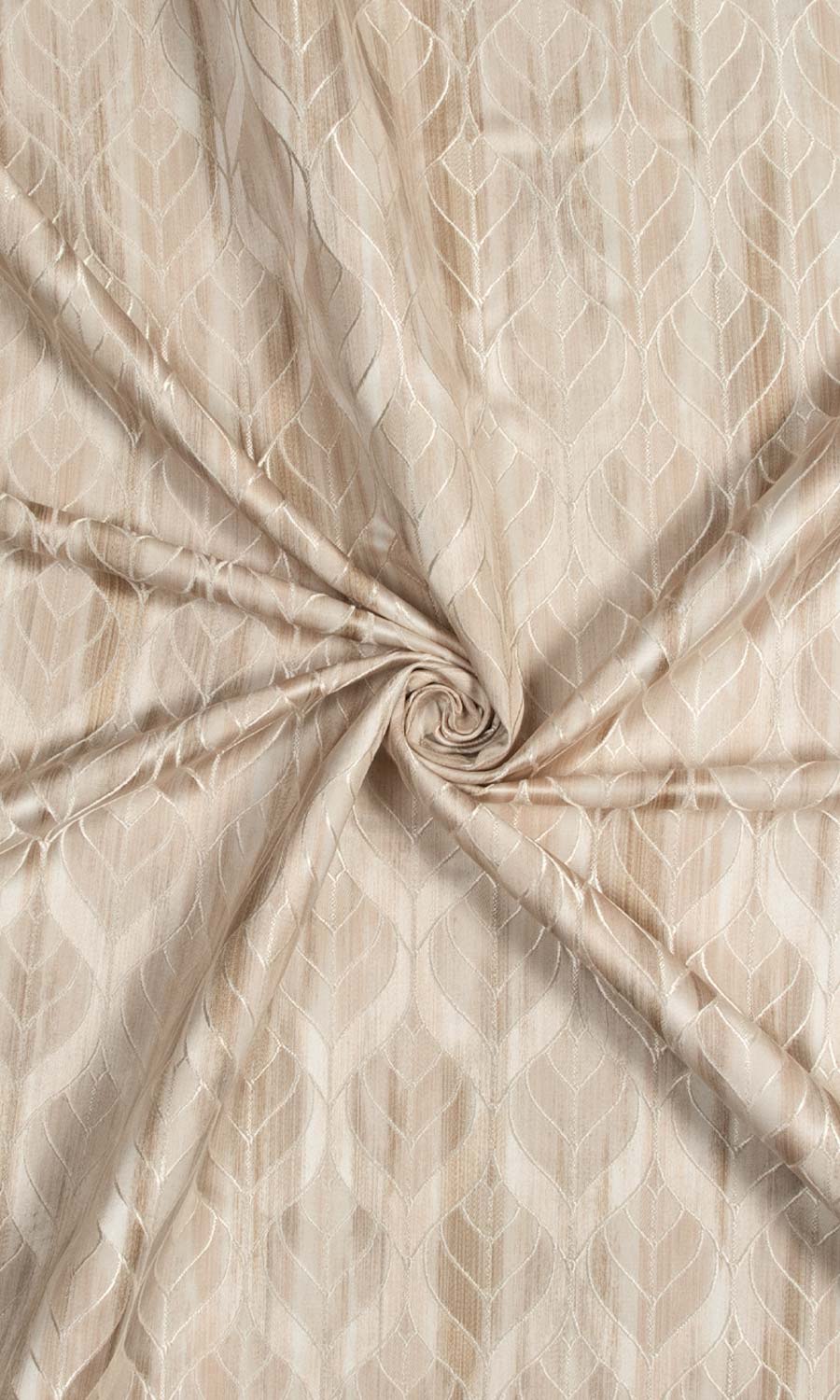 Petal Patterned Window Treatments Fabric Sample (Pale Beige/Brown)