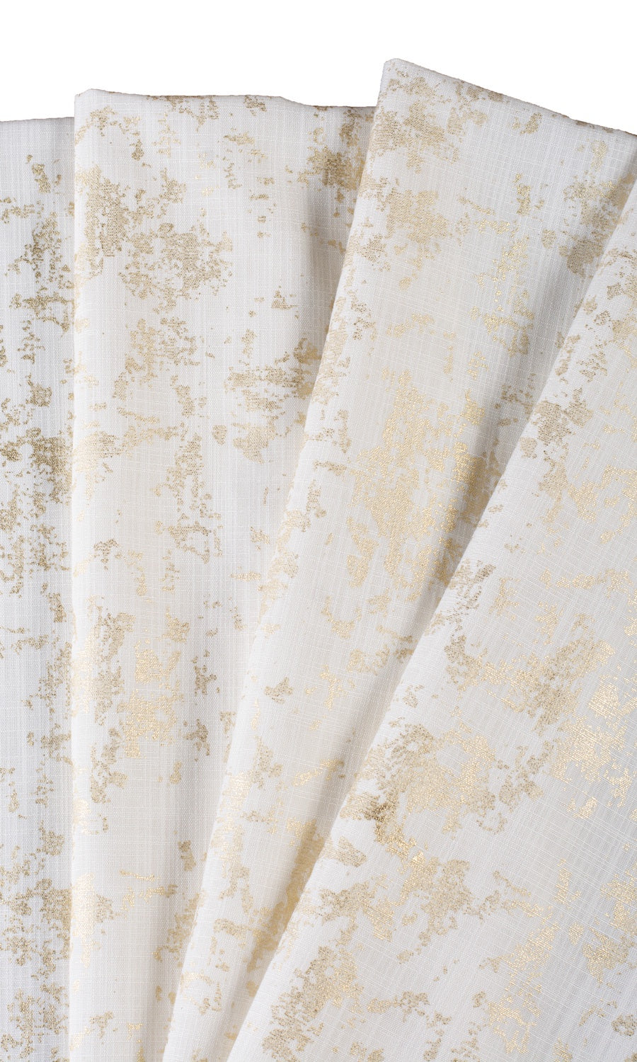 Metallic Abstract Print Home Textile Fabric Material Sample (Cream/ Golden)