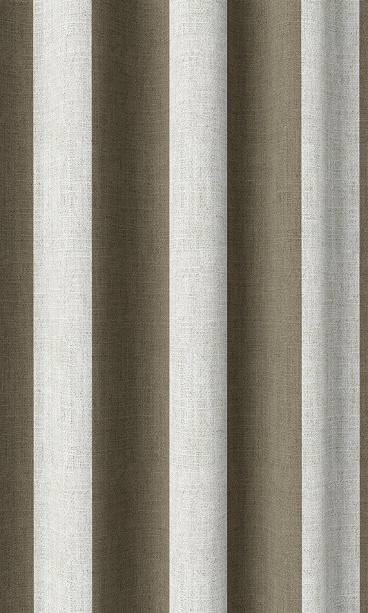 Striped Drapes (Cedar Brown/ White)