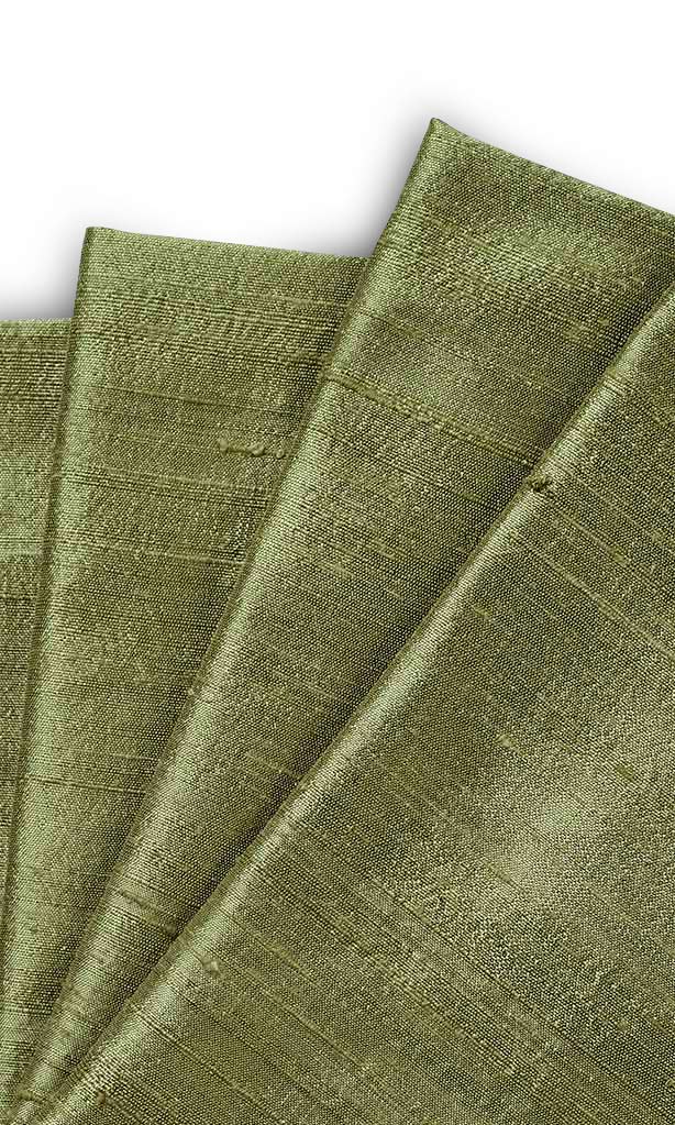 Dupioni Silk Window Treatments Fabric Sample (Moss Green)