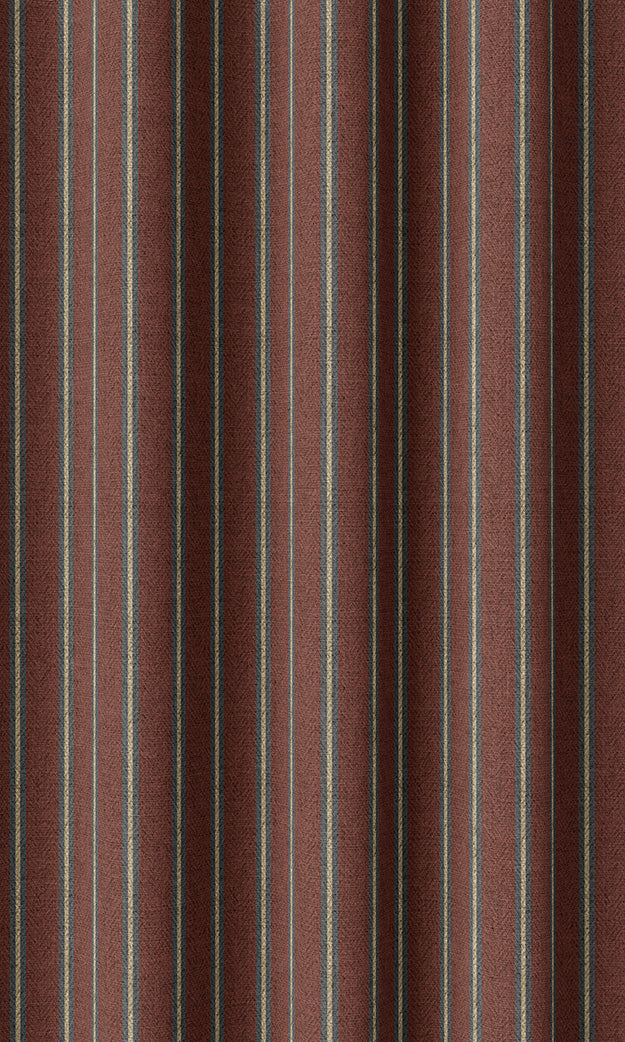 Striped Home Textile Fabric Material By the Metre (Red & Grey)