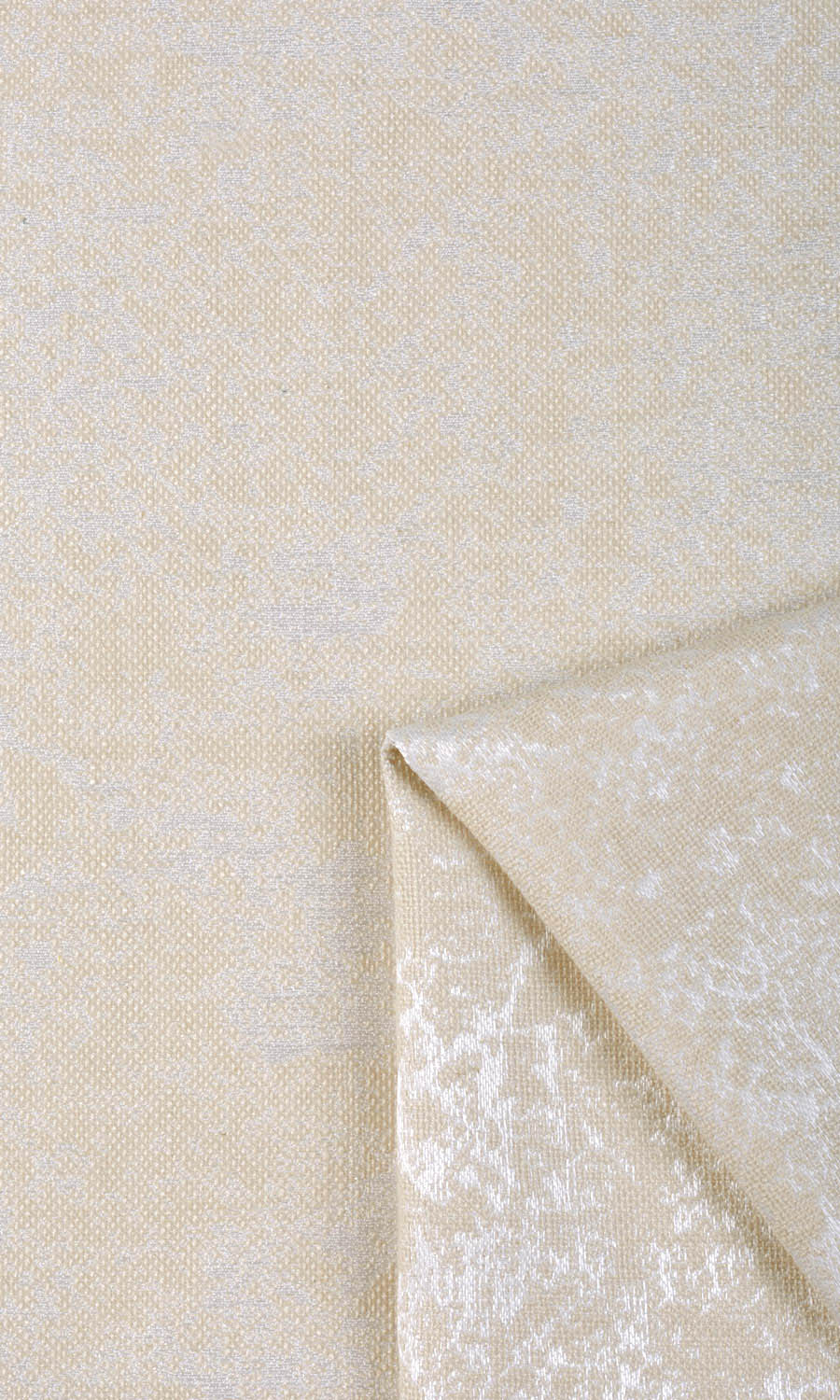 Abstract Patterned Fabric Sample for Curtains & Drapes (White/ Ivory/ Beige)