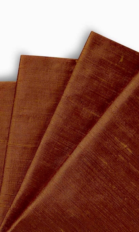 Pure Silk Window Treatments Fabric By the Metre (Copper Orange)