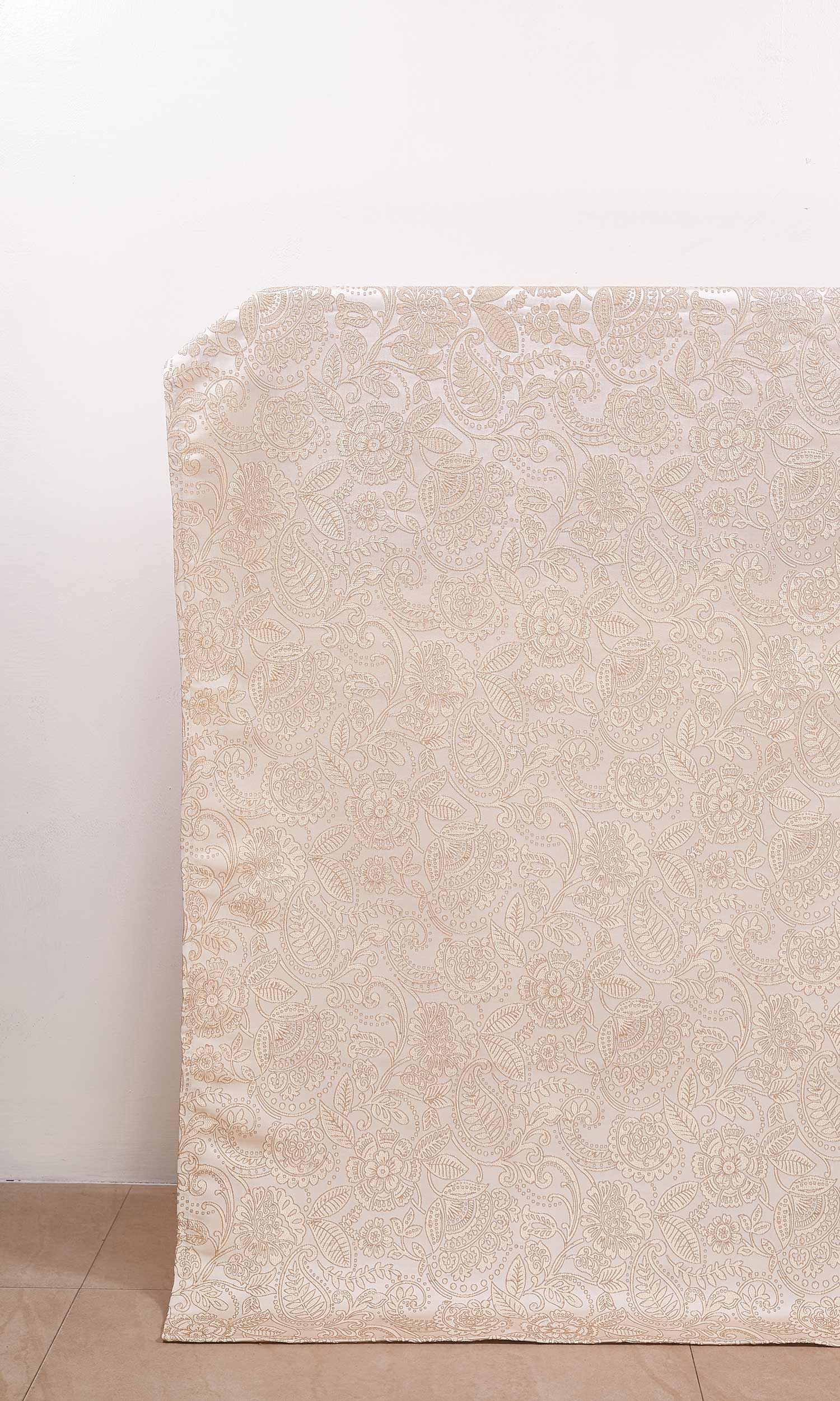 Floral Textured Window Treatments Fabric By the Metre (Cream)