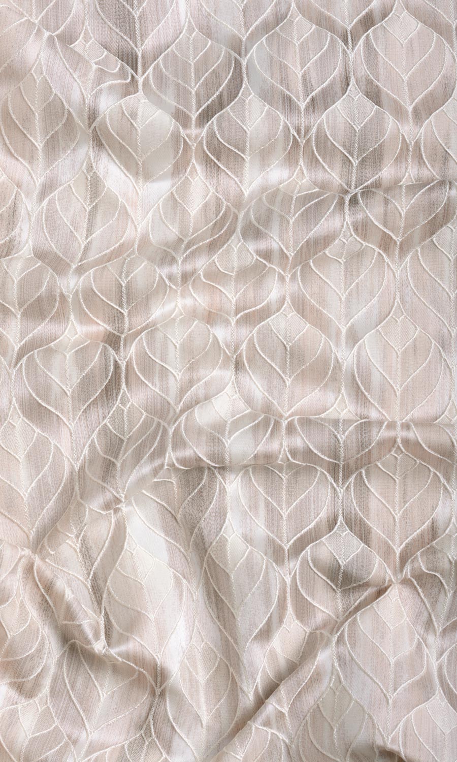 Petal Patterned Window Treatments Fabric Sample (Pale Grey/ Beige)