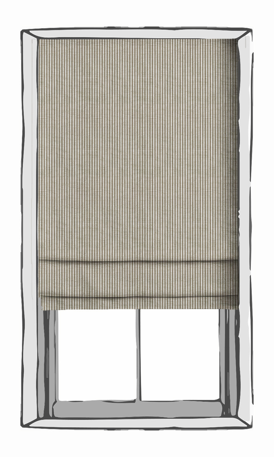 Striped Print Fabric Material By the Metre (Smoky Brown/ White)