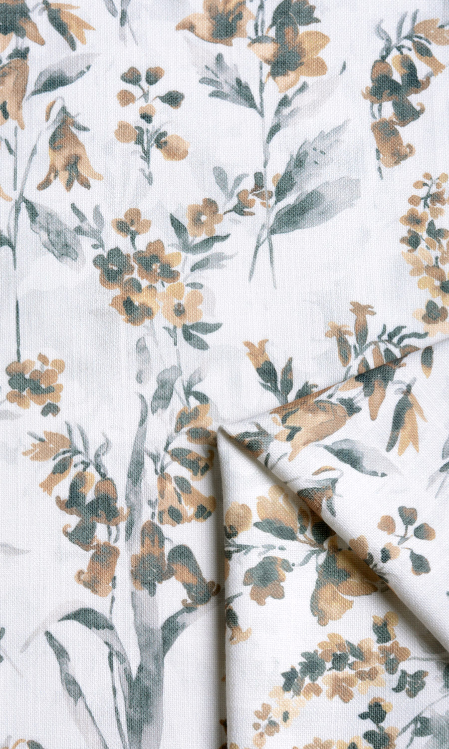 Floral Print Free Fabric Material Sample (Beige/ Brown)
