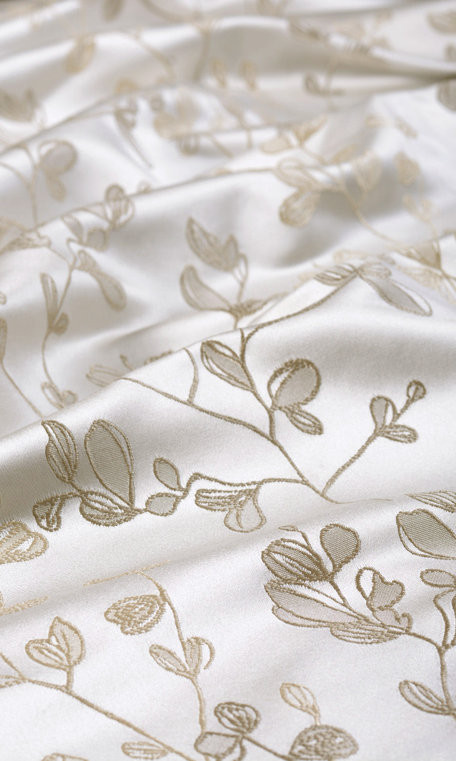 Floral Fabric Sample for Curtains & Drapes (Cream/ Beige)