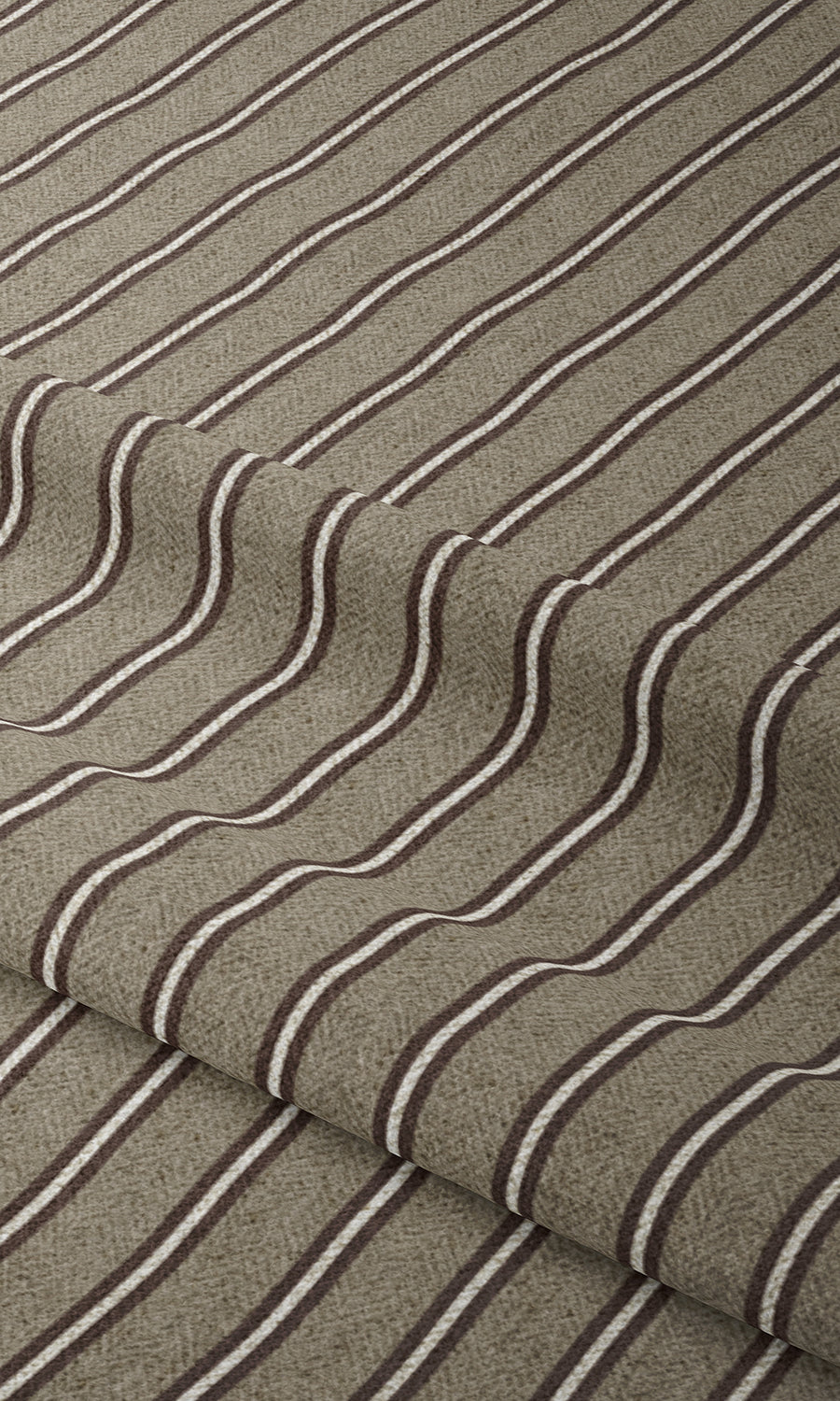 Striped Home Textile Fabric Material By the Metre (Beige & Brown)