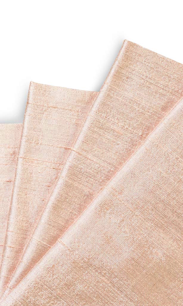 Dupioni Silk Window Treatments Fabric By the Metre (Peach/ Coral Pink)