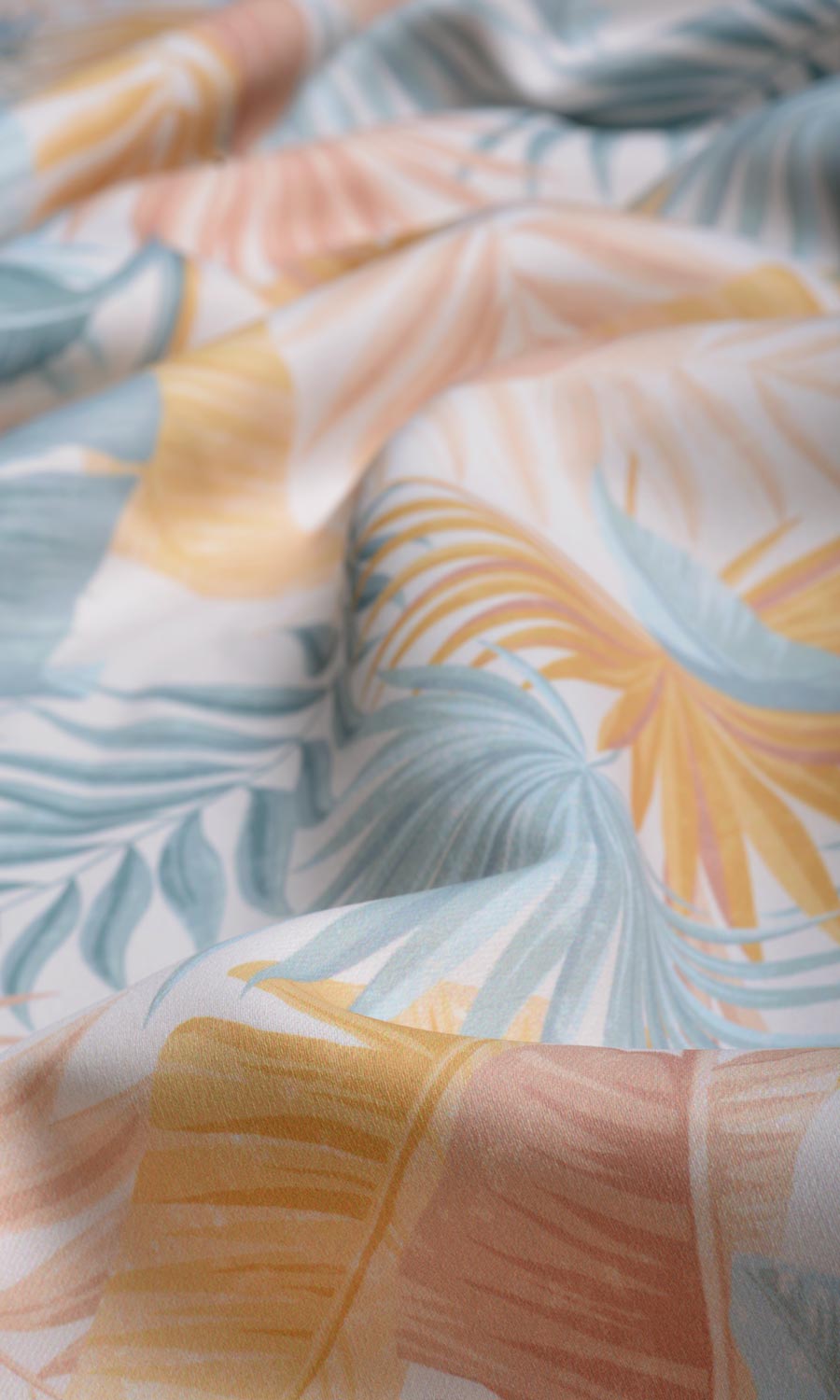 Botanical Floral Fabric Sample for Curtains & Drapes (Pink/ Blue/ Yellow)