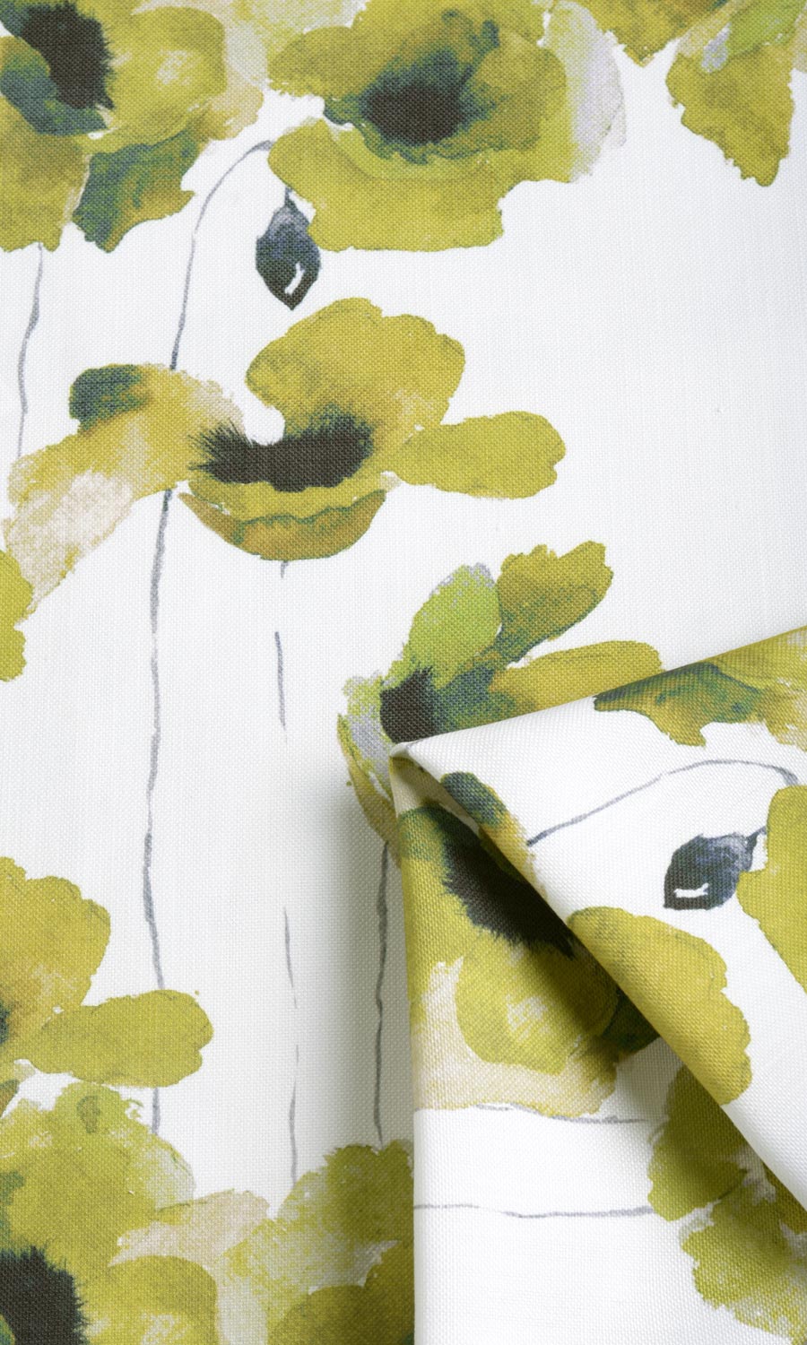 Water Lilies Floral Home Textile Fabric Material By the Metre (Yellow/ Green)