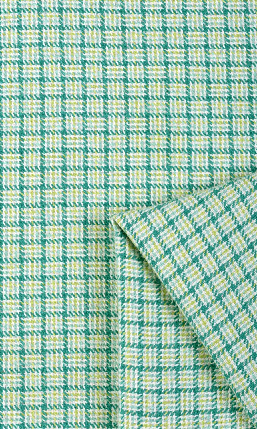 Basketweave Cotton Fabric Material By the Metre (Green/ Blue)