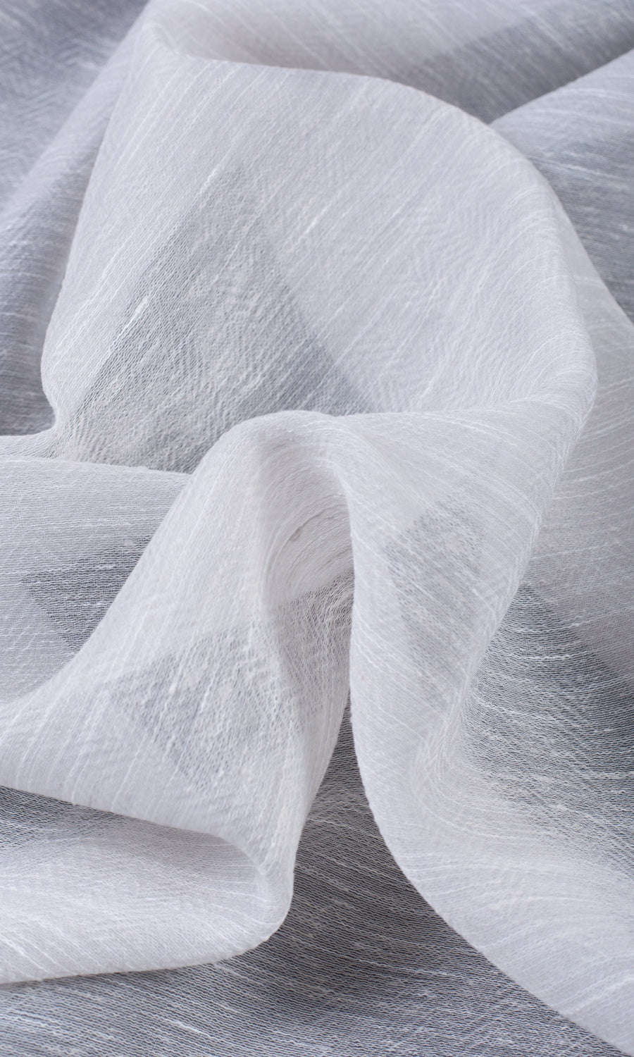 Textured Sheer Fabric Sample for Curtains & Drapes (Fog Gray/ White)