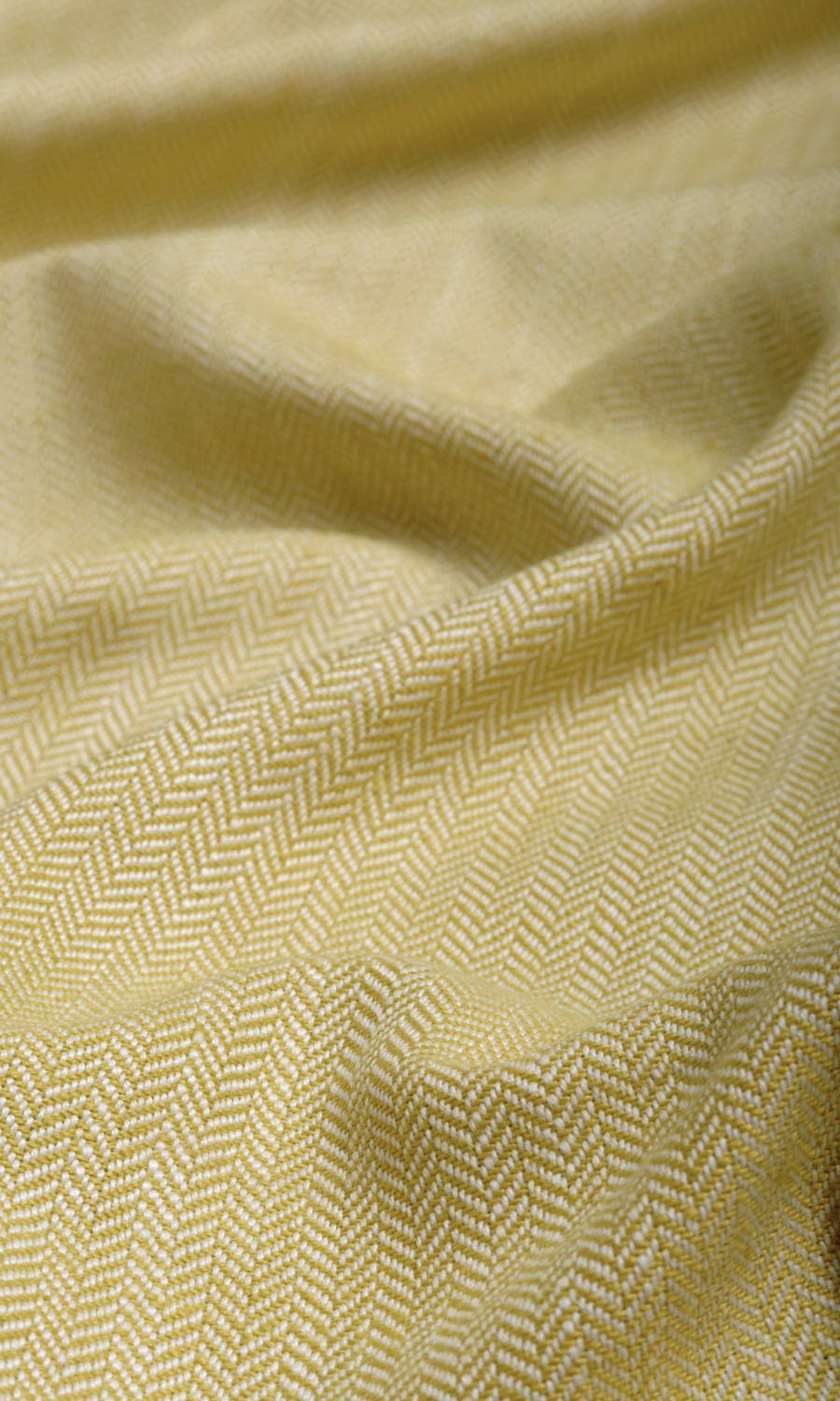 Herringbone Textured Window Treatments Fabric By the Metre (Yellow)