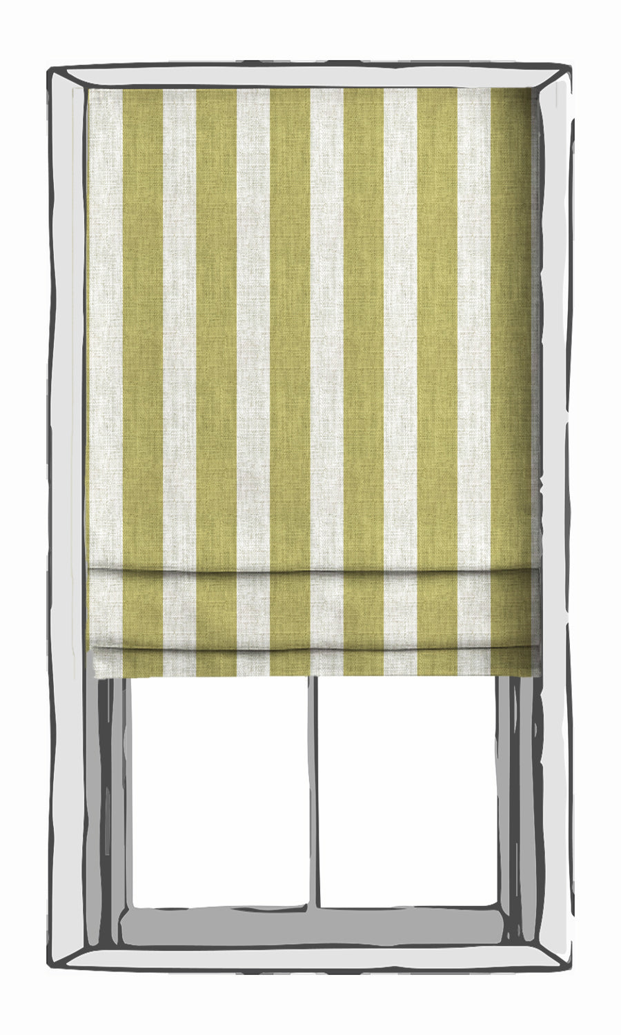 Geometric Print Window Treatments Fabric Sample (Green/ White)