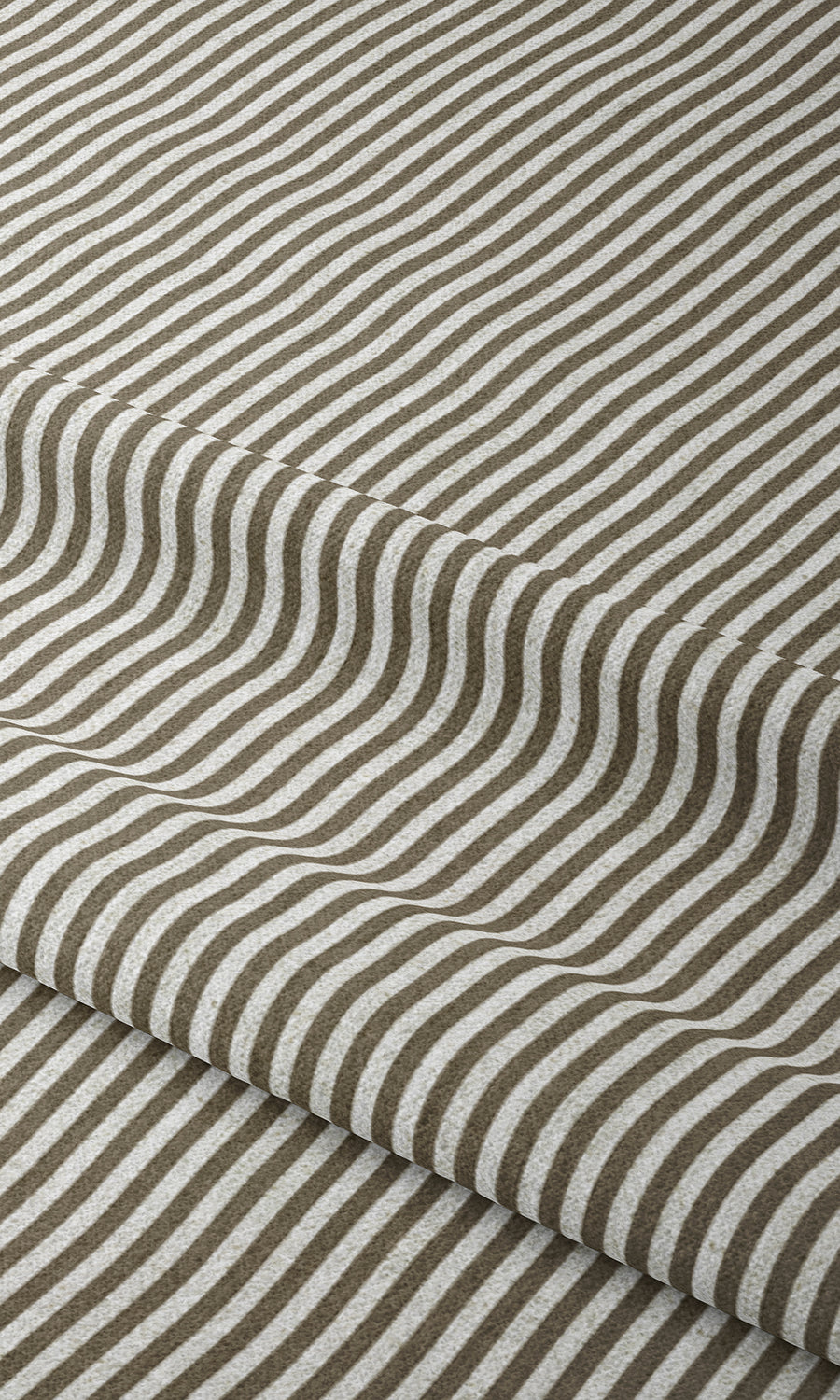 Striped Window Treatments Fabric By the Metre (Tan Brown/ White)