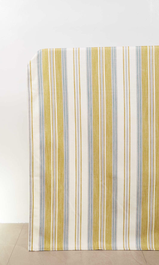 Striped Home Décor Fabric By the Metre (Gray/ Blue/ White/ Yellow)