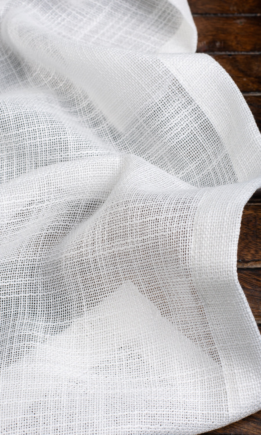 Textured Sheer Home Textile Fabric Material By the Metre (White)