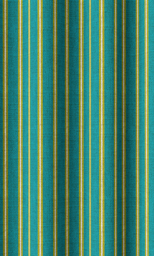 Striped Print Home Décor Fabric By the Yard (Blue/ Green)