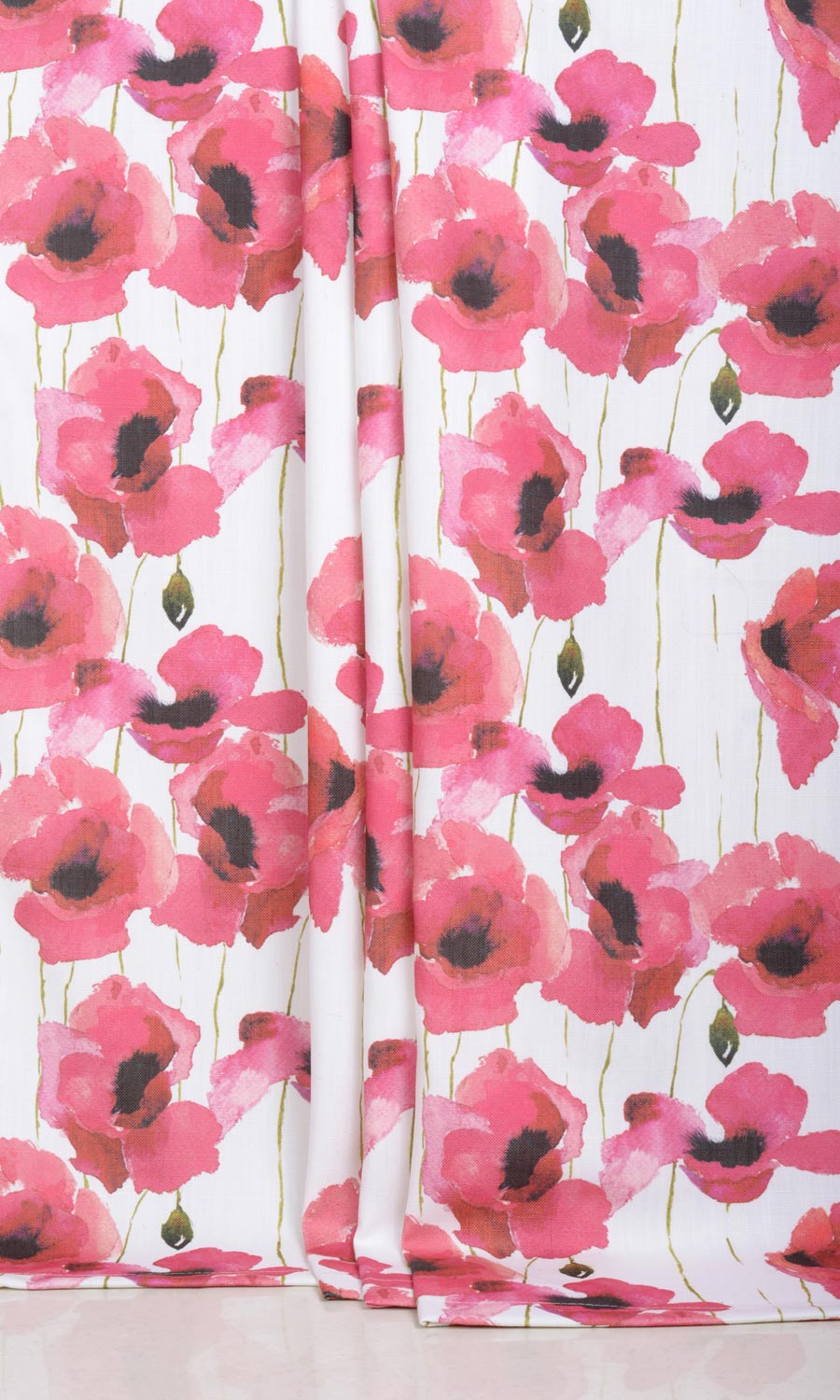 Water Lilies Floral Window Treatments Fabric By the Metre (Pink)