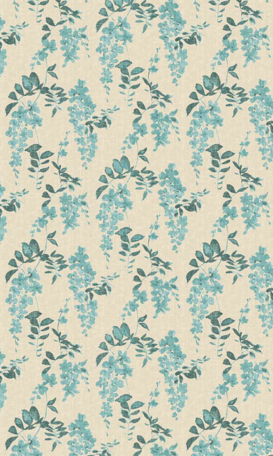 Floral Dimout Home Textile Fabric Material Sample (Blue/ Grey)