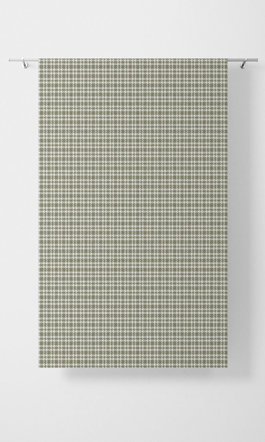Checkered Home Textile Fabric Material Sample (Olive Green/ White)