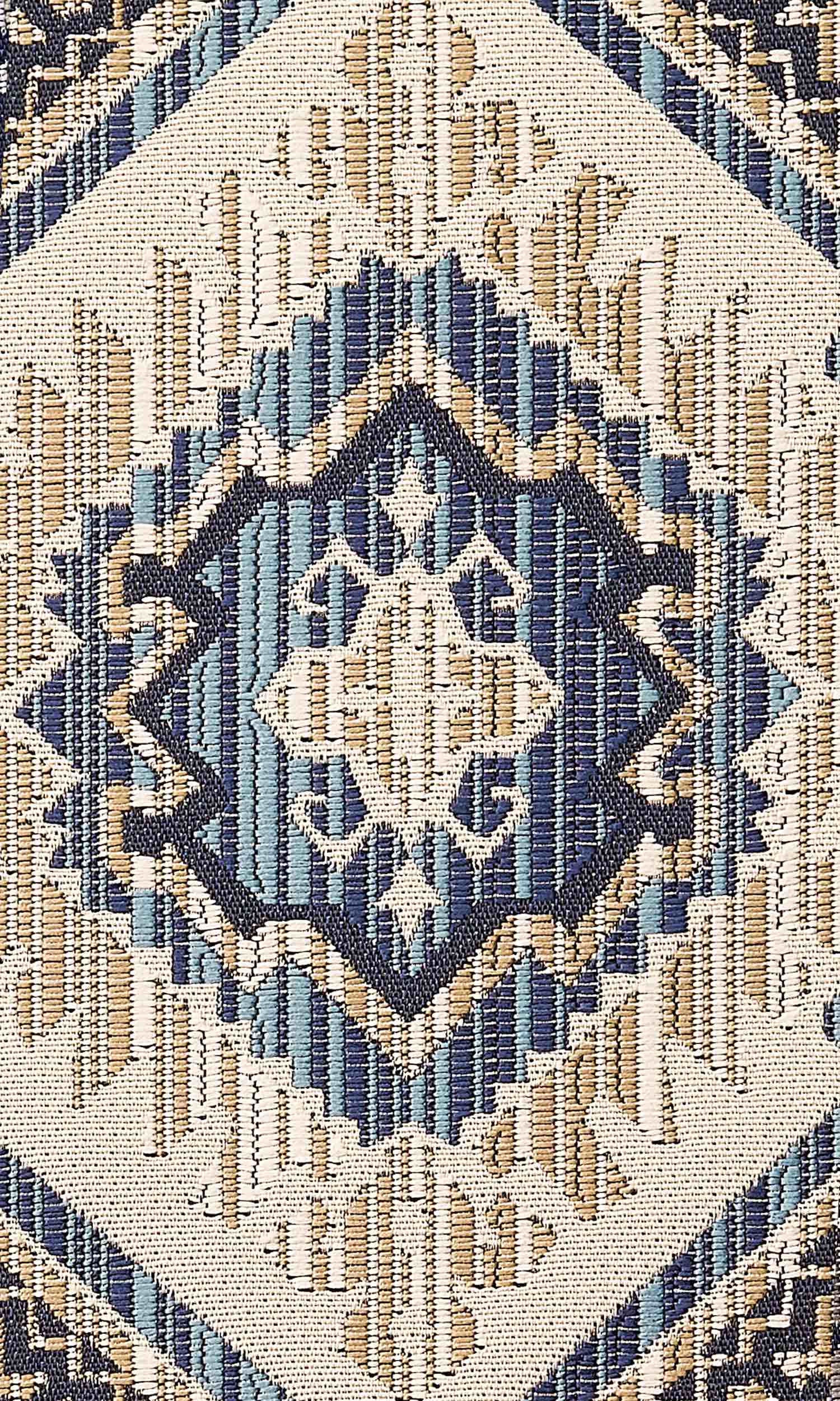 Aztec-Print Home Textile Fabric Material By the Metre (Beige/ Blue)