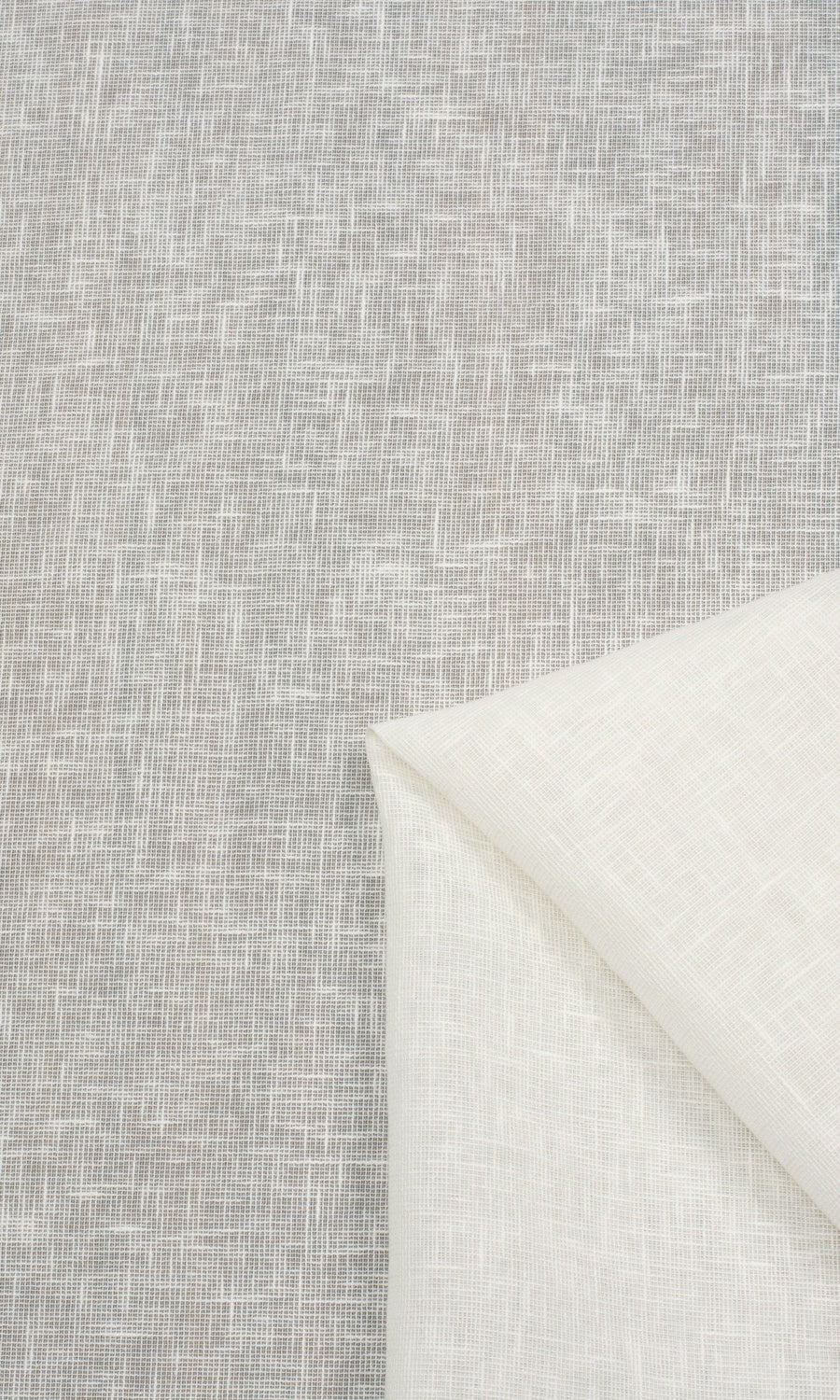 Linen-Texture Semi-Sheer Home Textile Fabric Material Sample (Milky White)
