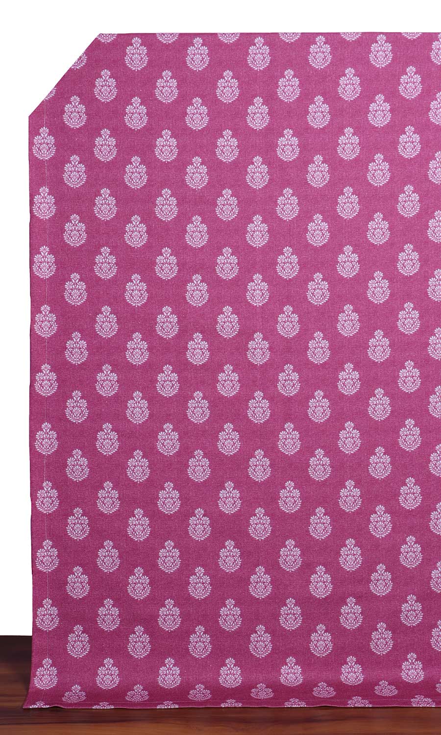 Floral Cotton Window Treatments Fabric Sample (Magenta Pink)
