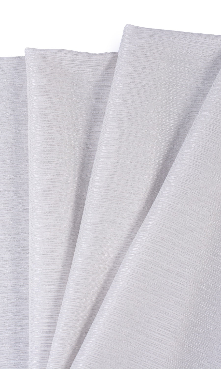 Striped Semi-Sheer Fabric Material By the Metre (Silver Grey)