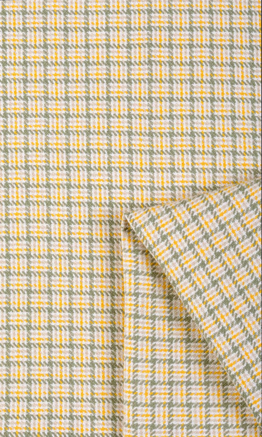 Basketweave Fabric By the Metre for Curtains & Drapes (Yellow/ Gray/ White)
