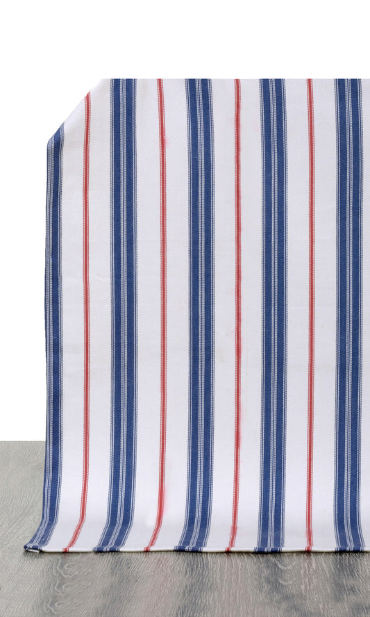 Cotton Home Décor Fabric Sample (Red/ Blue)