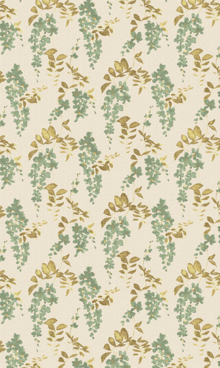 Dimout Floral Home Textile Fabric Material Sample (Green/ Grey)