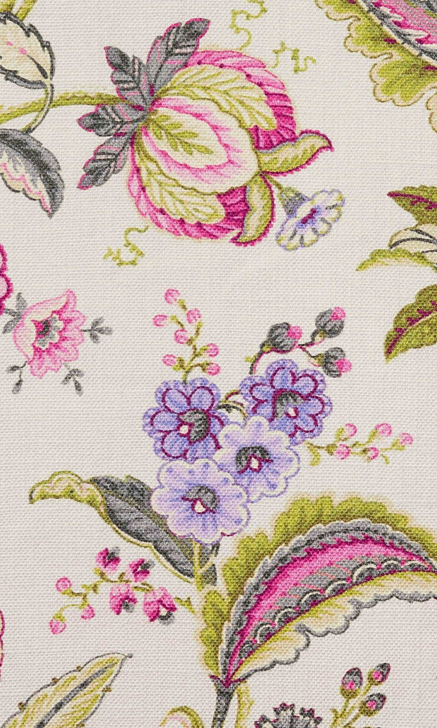 Floral Print Home Textile Fabric Material Sample (Pink/ Purple/ Green)