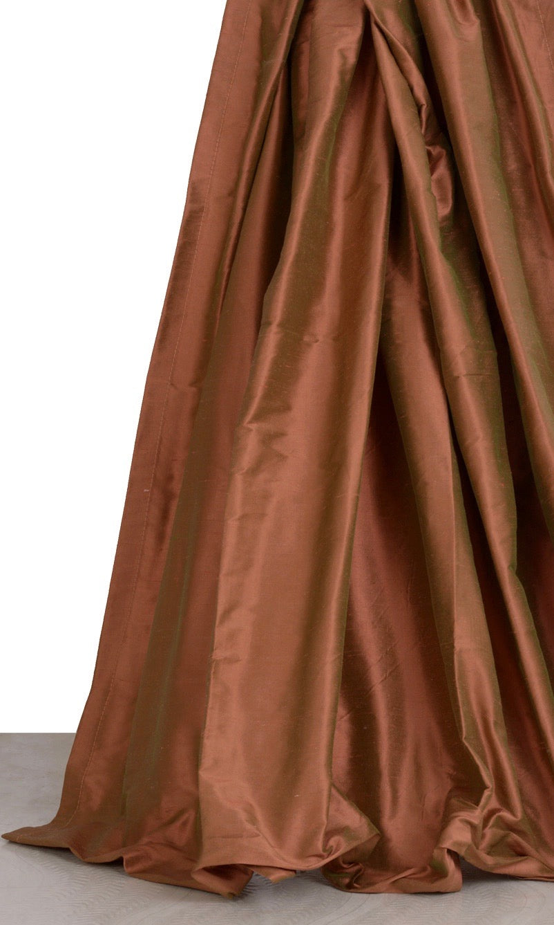 Shantung Silk Window Treatments Fabric By the Metre (Deep Orange)
