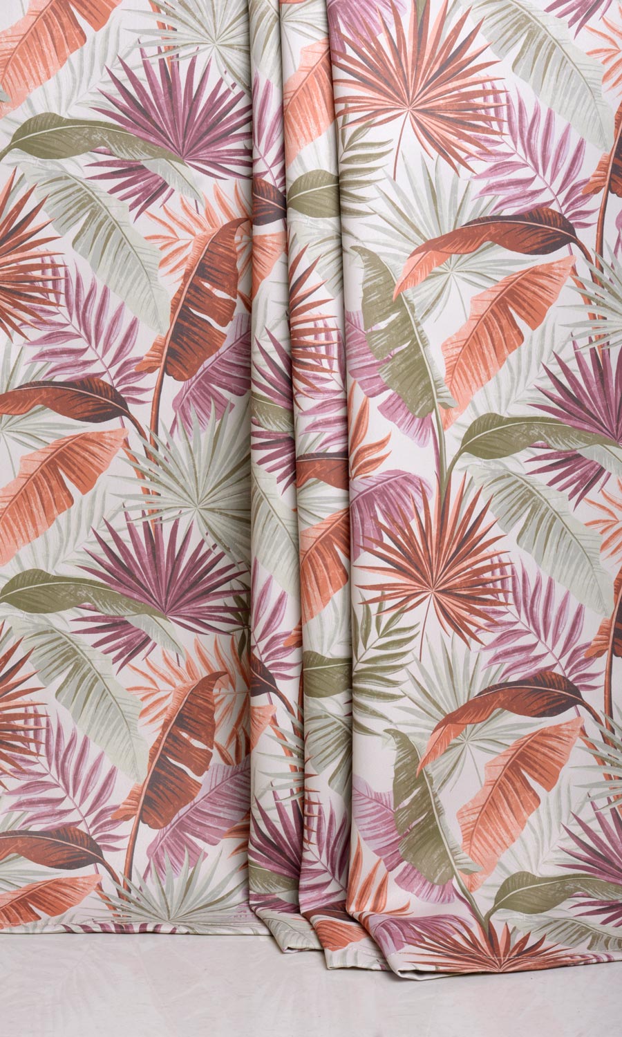 Botanical Floral Window Treatments Fabric By the Metre (Purple/ Green)