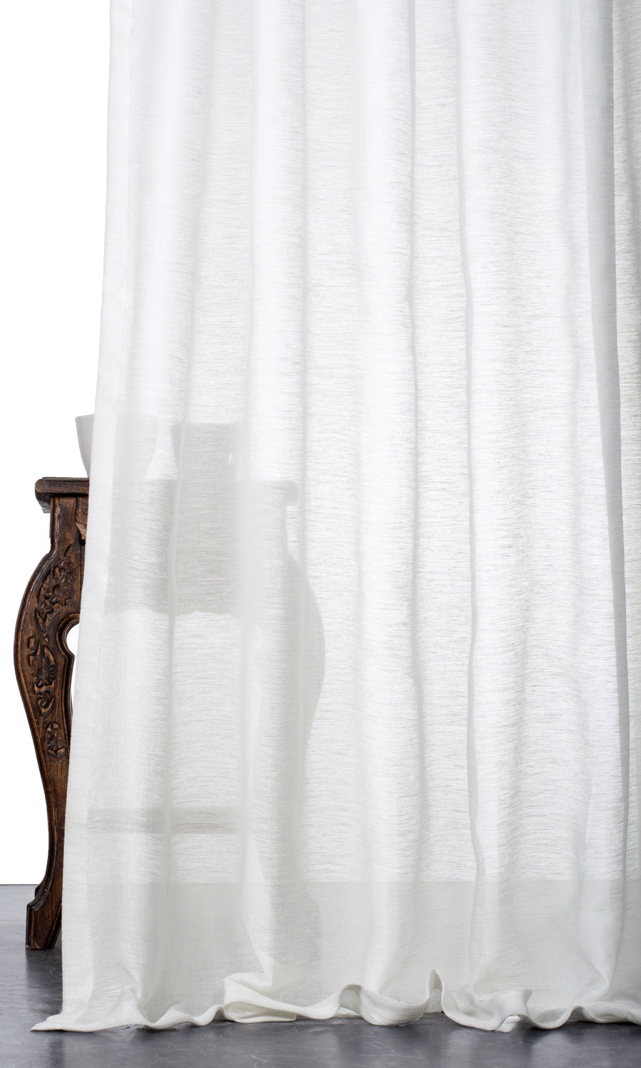 Plain Sheer Fabric Material By the Metre (White)