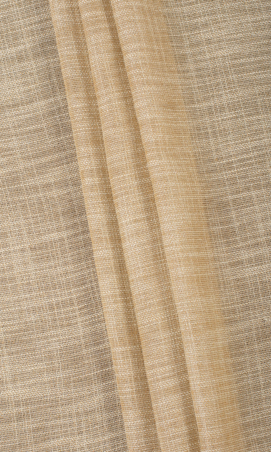 Textured Sheer Home Textile Fabric Material By the Metre (Mustard Beige)