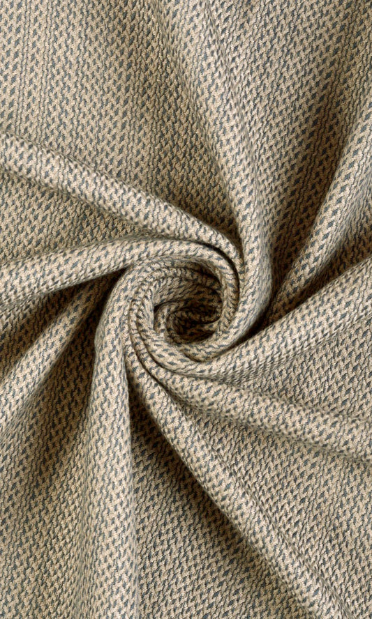 Cotton Home Décor Fabric By the Metre (Blue/ Beige)