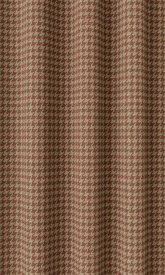 Houndstooth Print Home Décor Fabric Sample (Red & Beige)