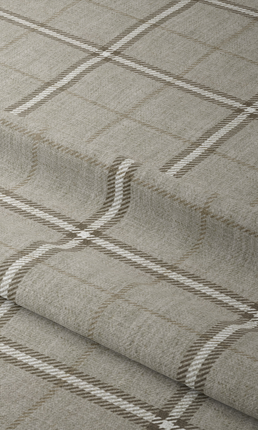 Striped Window Treatments Fabric By the Metre (Warm Grey/ Beige)