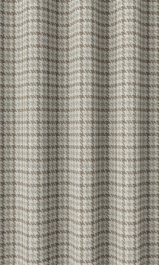 Houndstooth Print Drapes (Gray/ Brown)