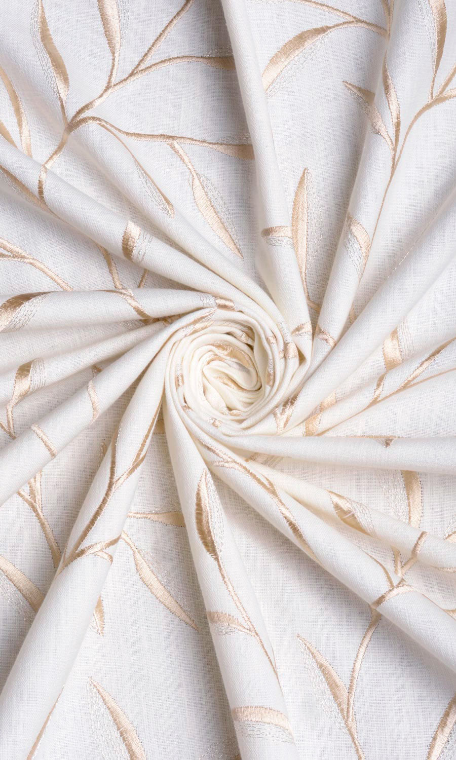 Floral Embroidery Home Textile Fabric Material By the Metre (White/ Cream)
