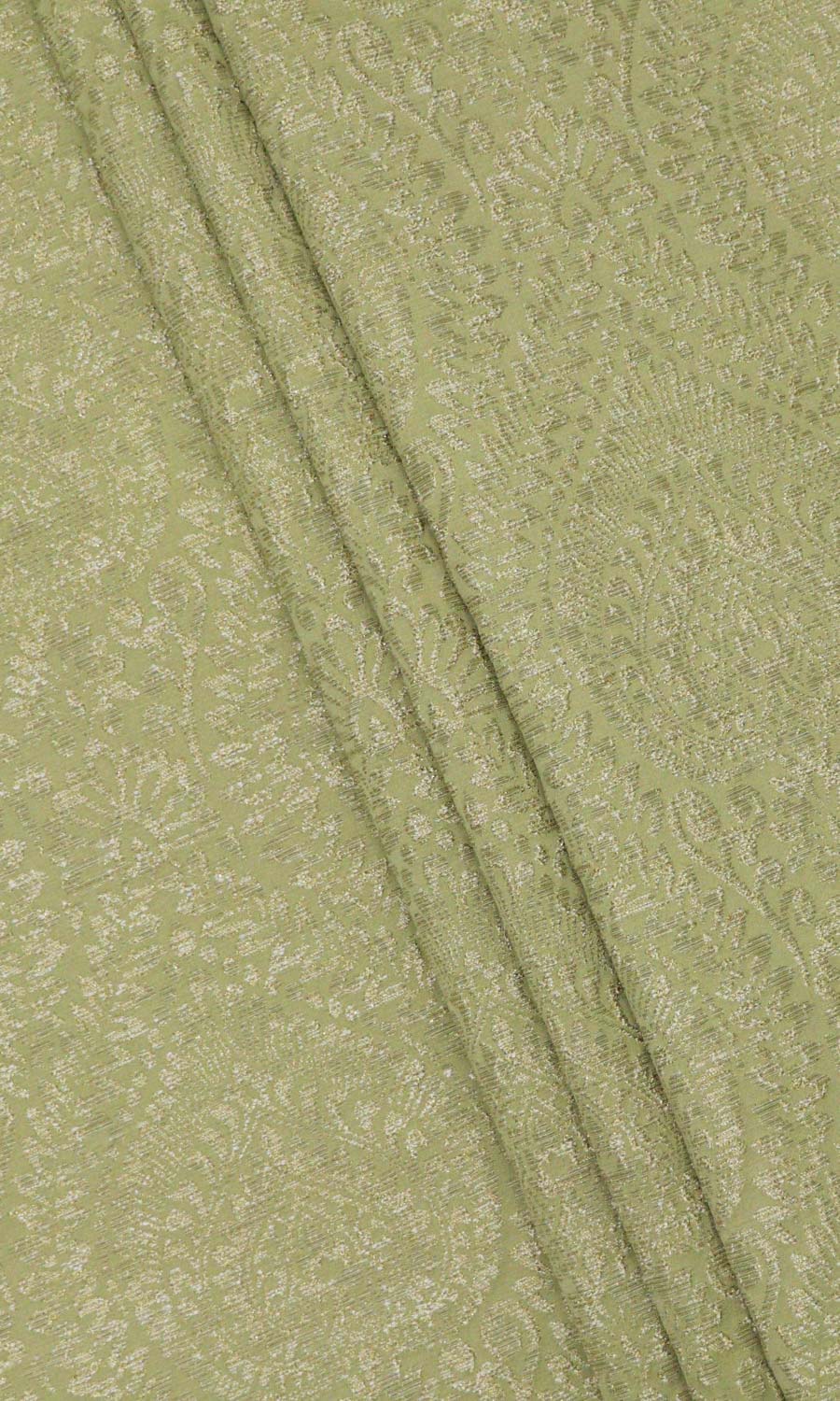Textured Floral Fabric Material By the Metre (Green)