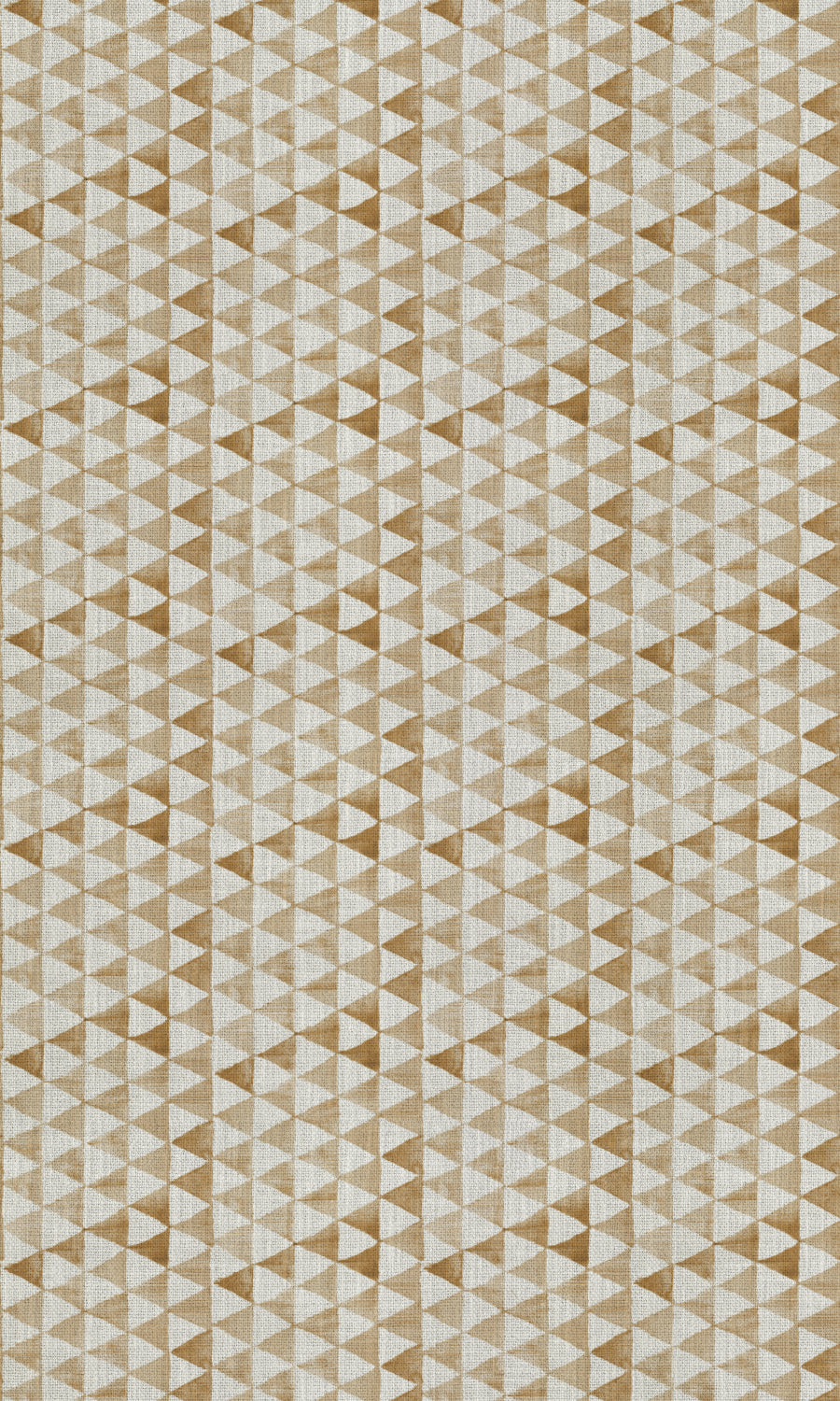 Triagonal Print Fabric Material By the Metre (Eggshell White/ Brown)