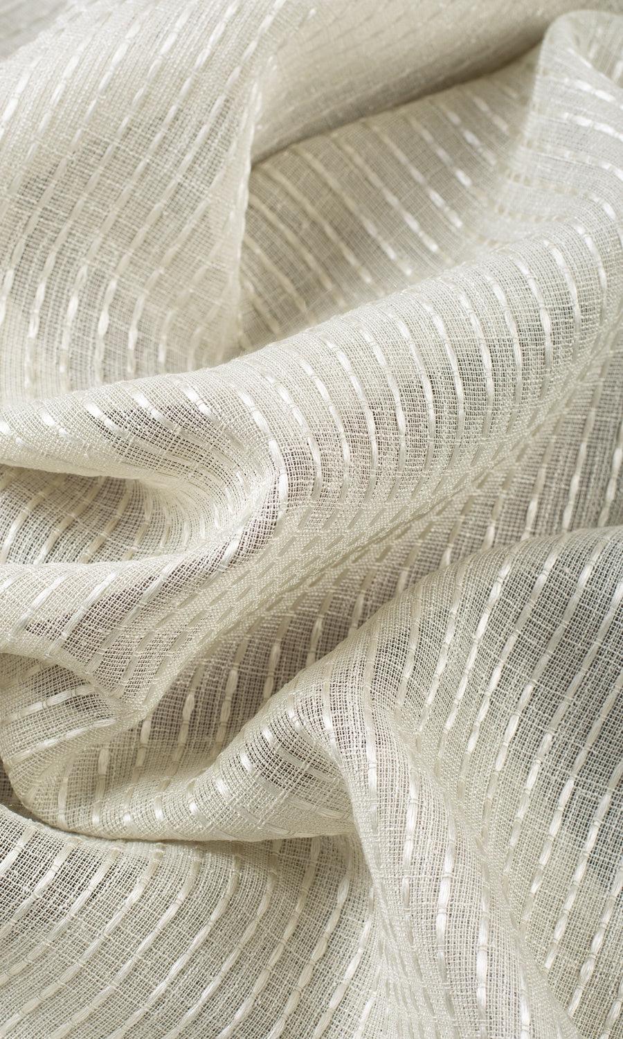 Striped Embroidery Sheer Fabric Sample for Curtains & Drapes (Gray)