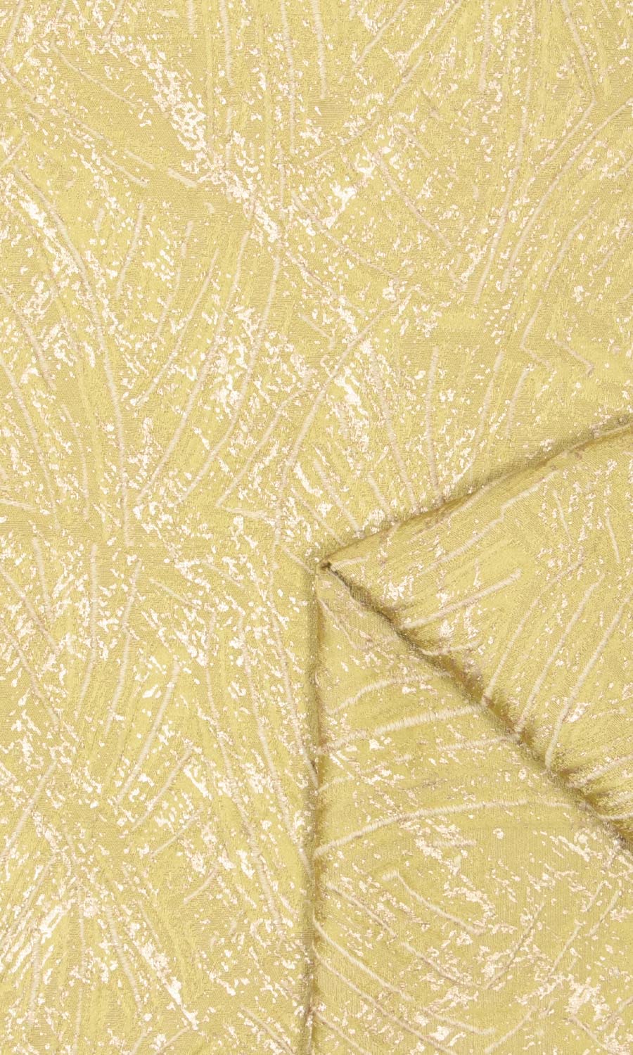 Textured Free Fabric Material Sample (Chartreuse Yellow/ White)